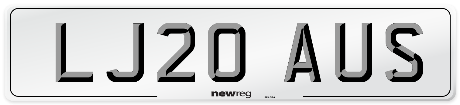 LJ20 AUS Number Plate from New Reg